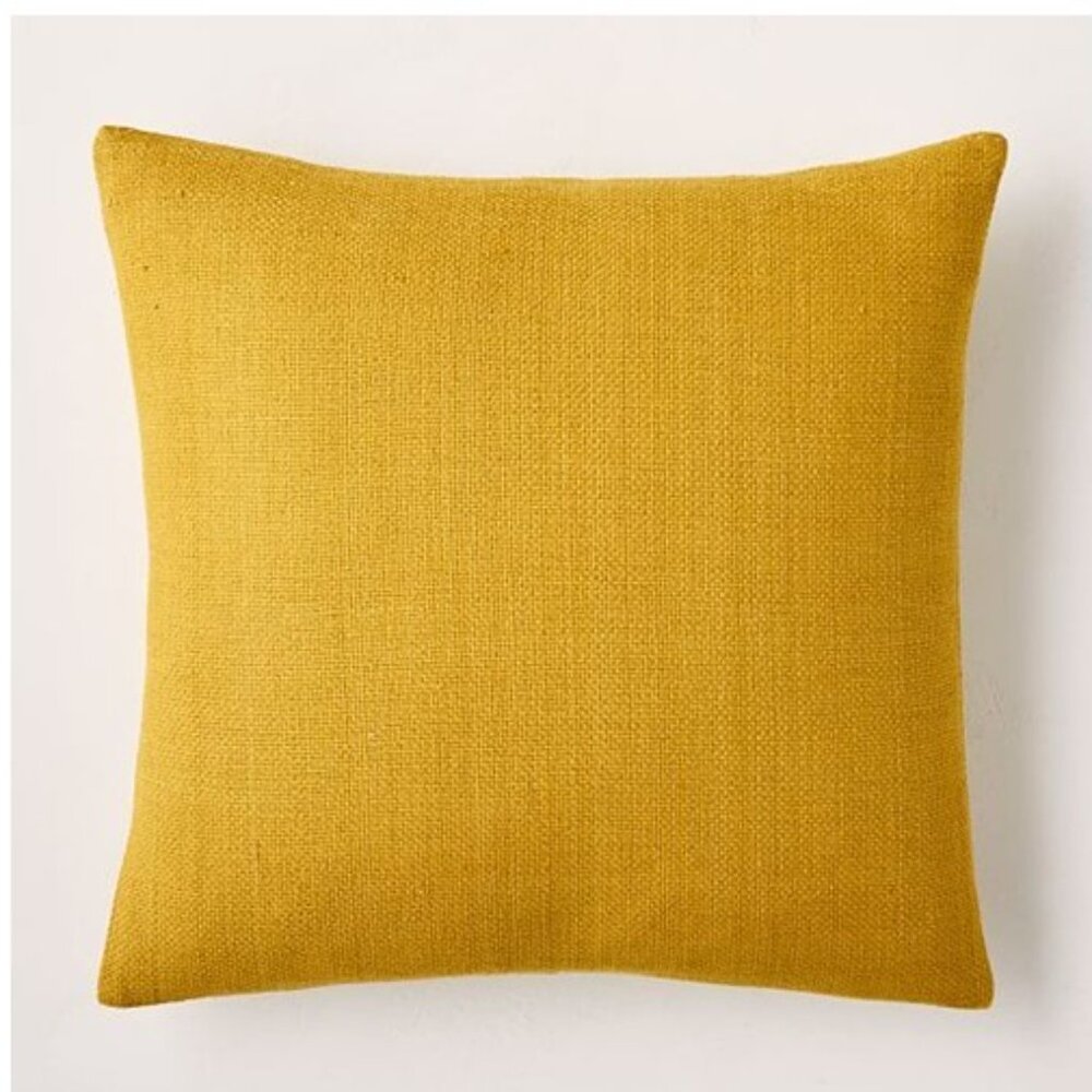West Elm Loomed Pillow Cover, 20"x20", Set of 2, Dark Horseradish